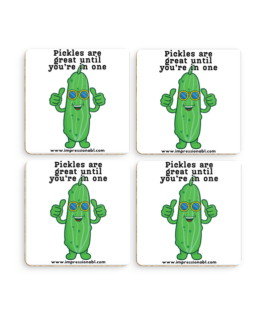 Pack of 4 Coasters - In a Pickle