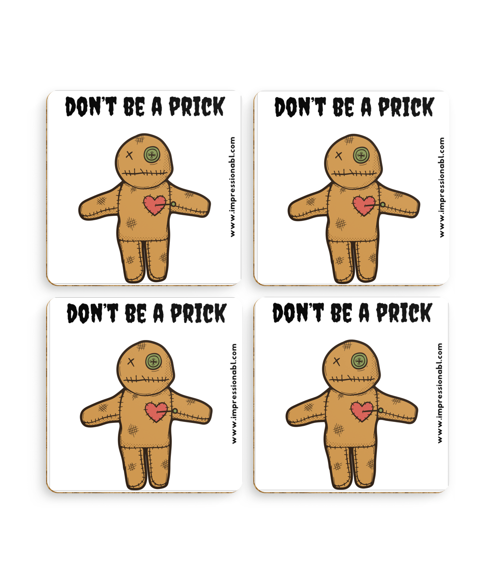 Pack of 4 Halloween Coasters - Don't Be A Prick