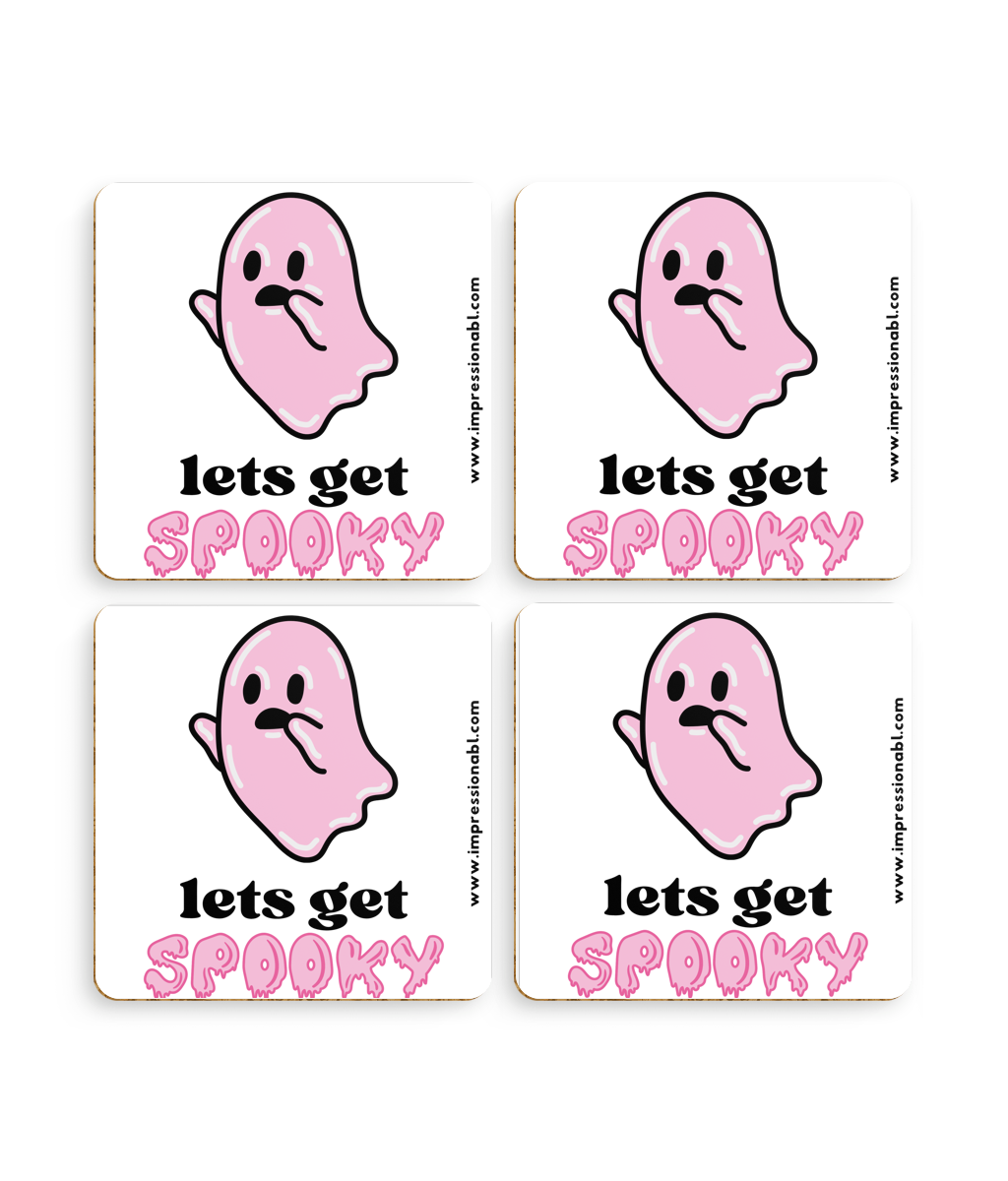 Pack of 4 Halloween Coasters - Let's Get Spooky