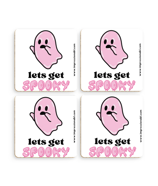 Pack of 4 Halloween Coasters - Let's Get Spooky