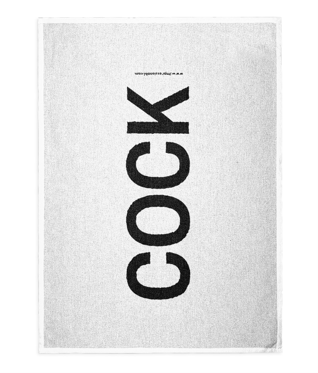 COCK Tea Towel - WHITE